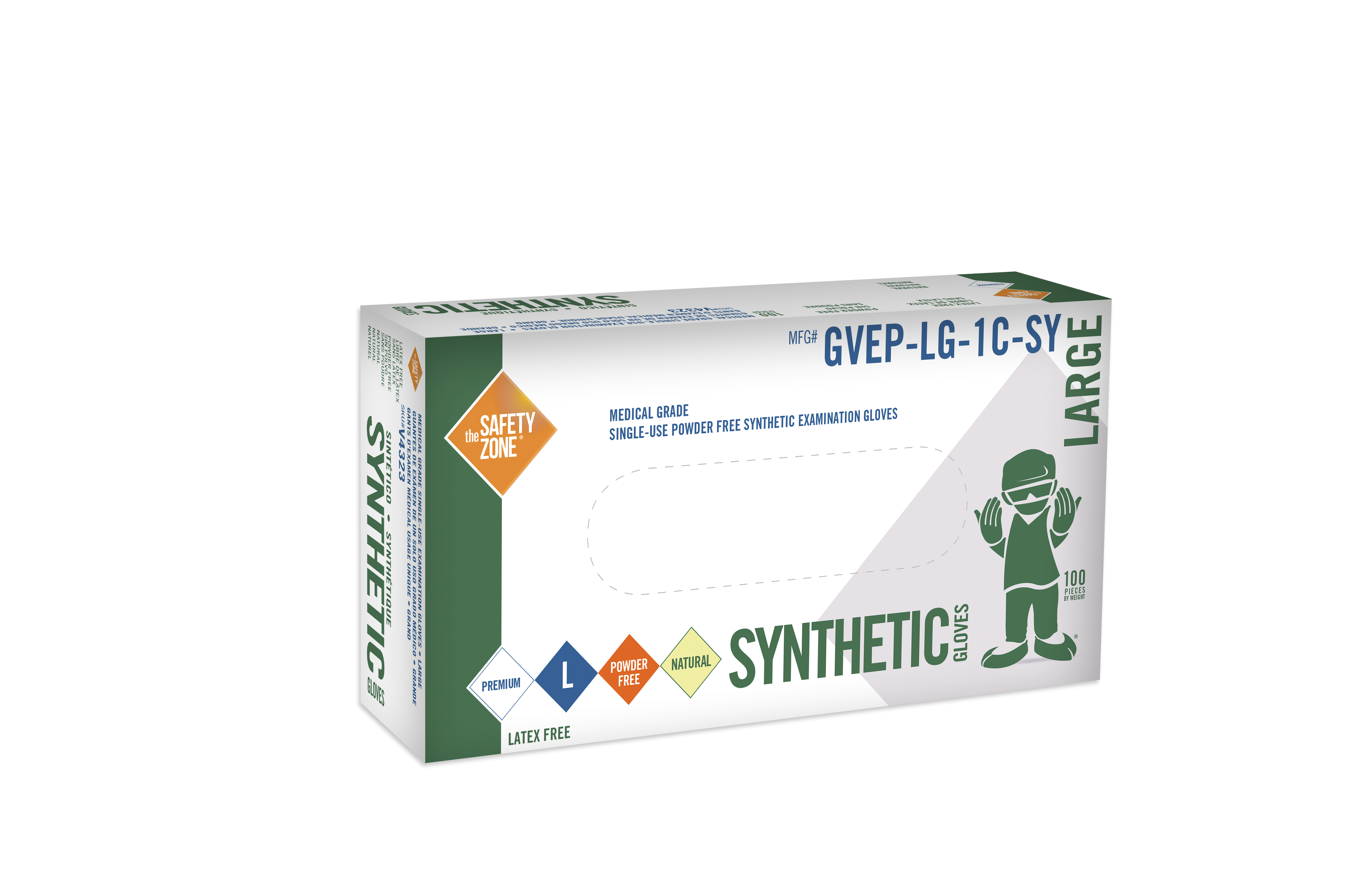 Sythetic Premium Powder Free Vinyl, Examination, 100/BX 10BX/CS, LG